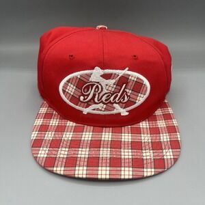 Cincinnati Reds Red and Plaid Red White Hat Cap Snapback Fits All